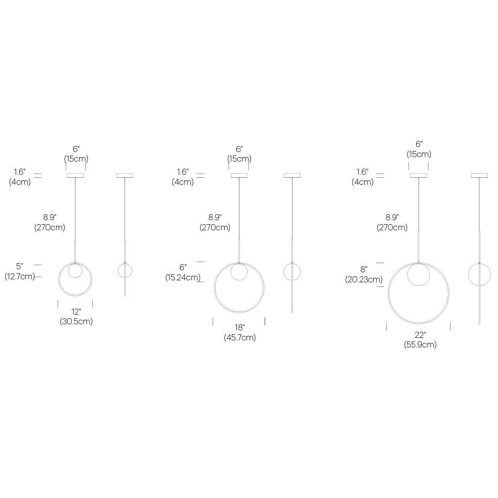 Bola Halo LED Pendant - Diagram