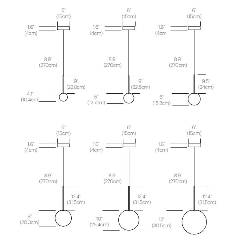 Bola Sphere Pendant - Diagram