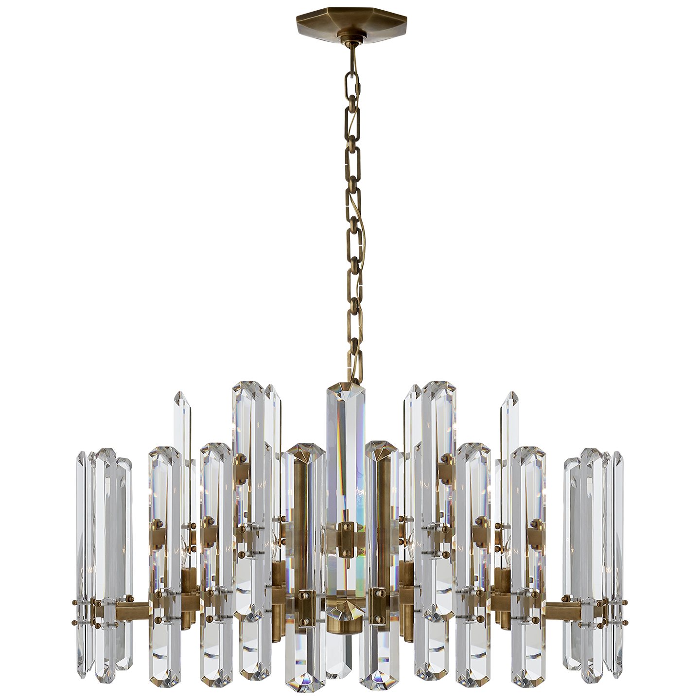 Bonnington Large Chandelier - Hand-Rubbed Antique Brass Finish