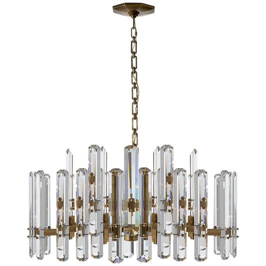 Bonnington Large Chandelier - Hand-Rubbed Antique Brass Finish