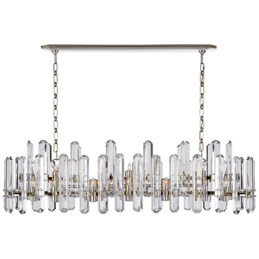 Bonnington Large Linear Chandelier - Polished Nickel Finish