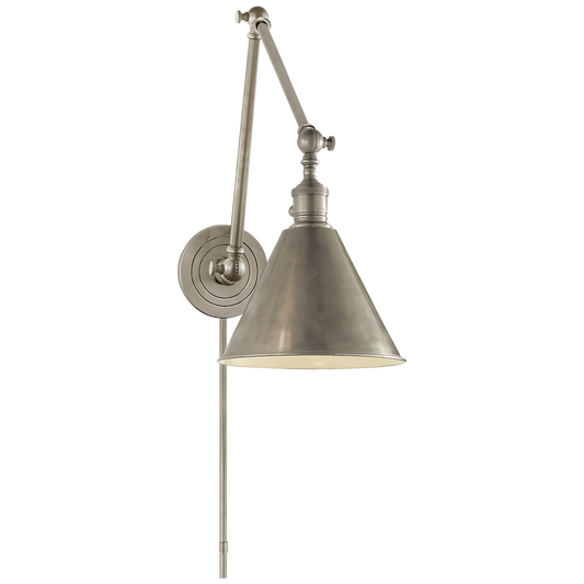 Boston Functional Double Arm Library Light - Antique Nickel