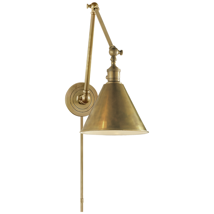 Boston Functional Double Arm Library Light - Hand-Rubbed Antique Brass