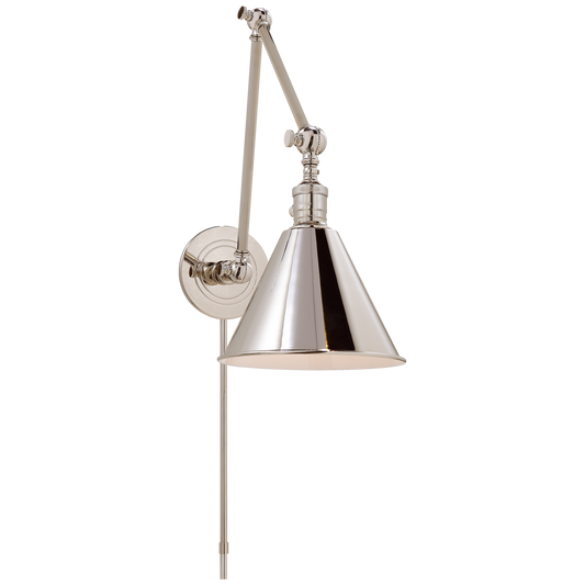 Boston Functional Double Arm Library Light - Polished Nickel