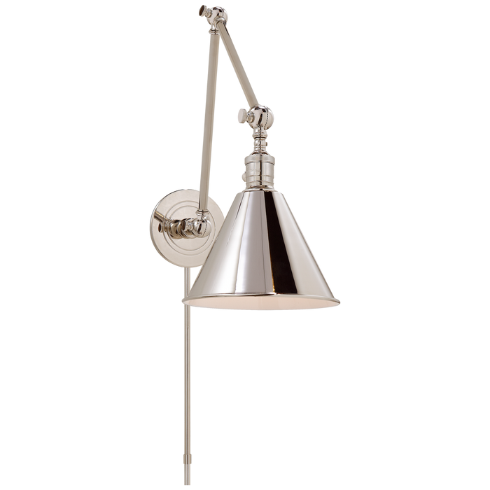 Boston Functional Double Arm Library Light - Polished Nickel