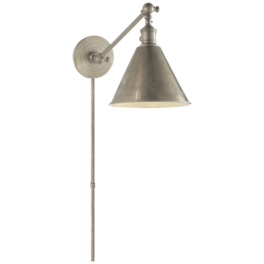 Boston Functional Single Arm Library Light - Antique Nickel