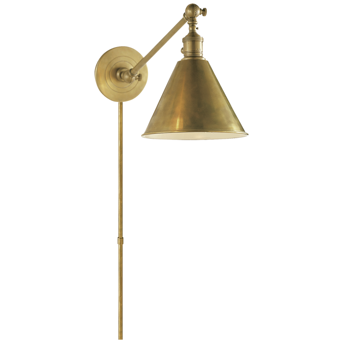 Boston Functional Single Arm Library Light - Hand-Rubbed Antique Brass