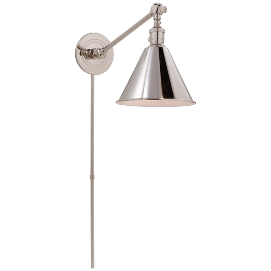 Boston Functional Single Arm Library Light - Polished Nickel
