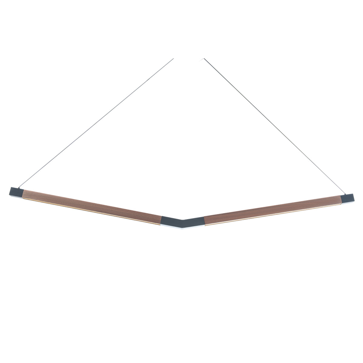 Bough LED Linear Pendant - Black Finish Dark Walnut