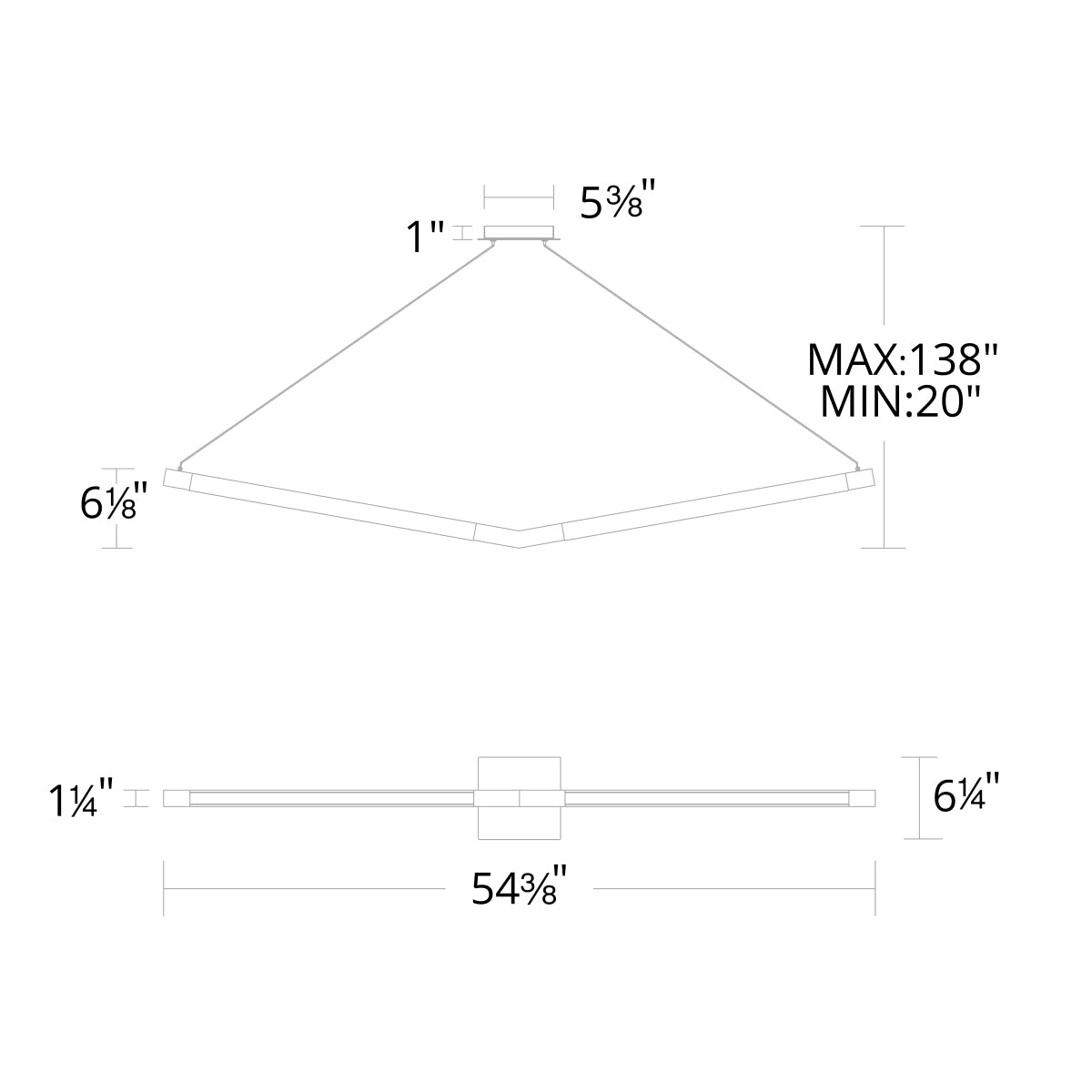 Bough LED Linear Pendant - Diagram