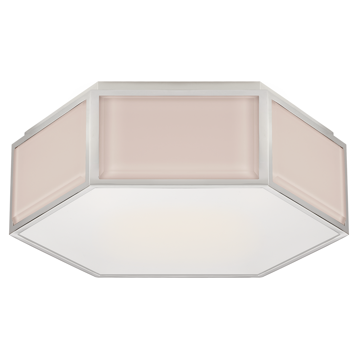 Bradford Small Hexagonal Flush Mount - Polished Nickel/Blush