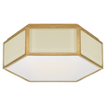 Load image into Gallery viewer, Bradford Small Hexagonal Flush Mount - Soft Brass/Cream
