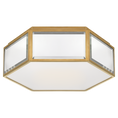 Load image into Gallery viewer, Bradford Small Hexagonal Flush Mount - Soft Brass/Mirror

