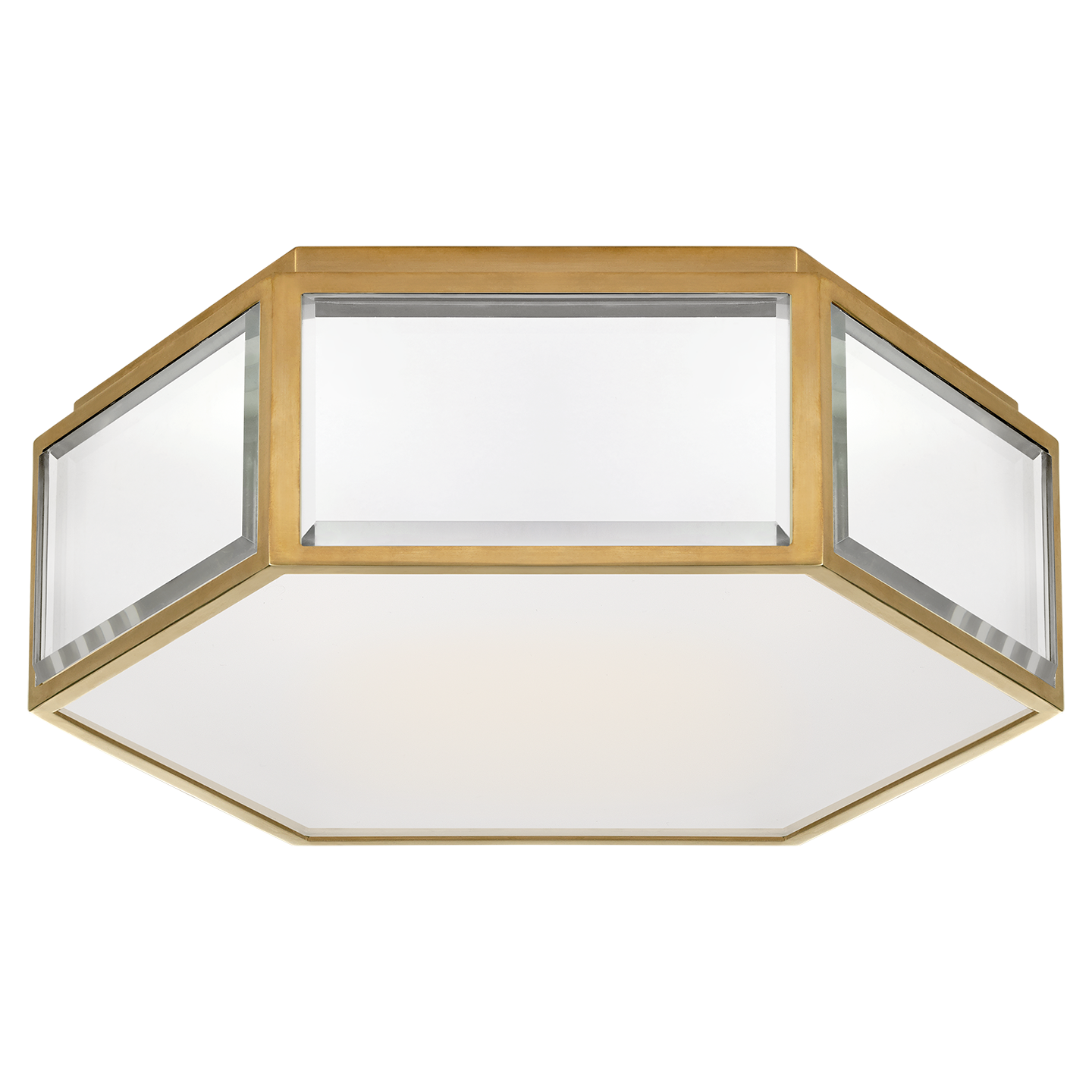 Bradford Small Hexagonal Flush Mount - Soft Brass/Mirror
