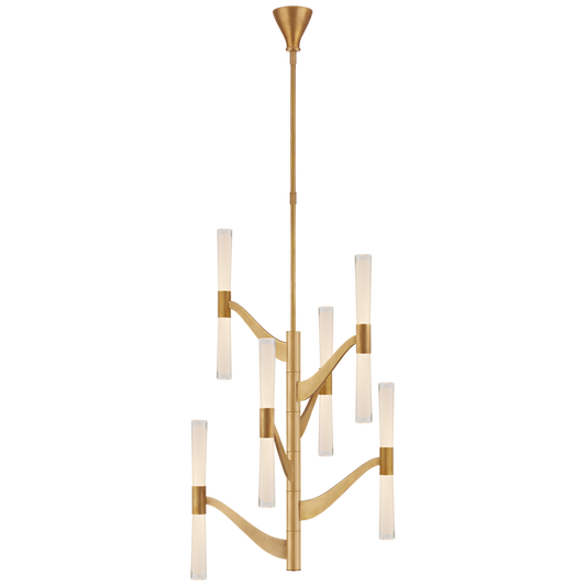 Brenta Medium Tall Chandelier - Hand-Rubbed Antique Brass Finish