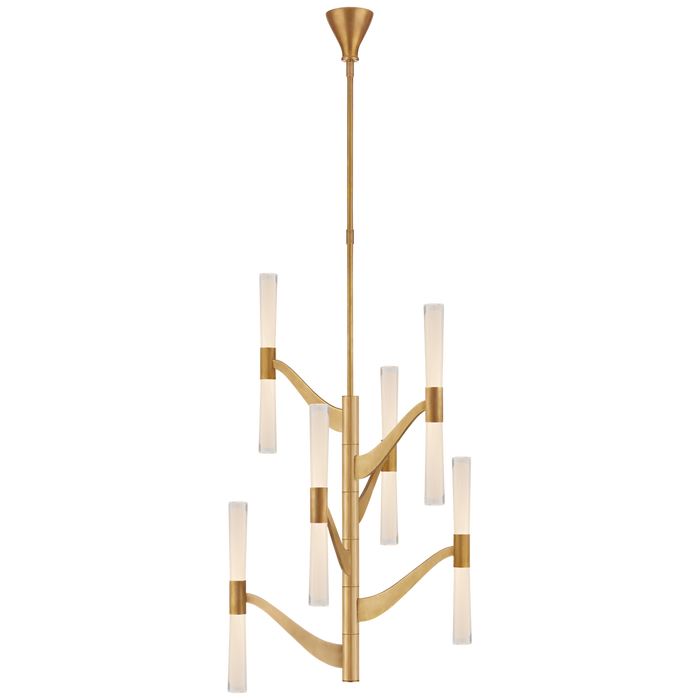 Brenta Medium Tall Chandelier - Hand-Rubbed Antique Brass Finish