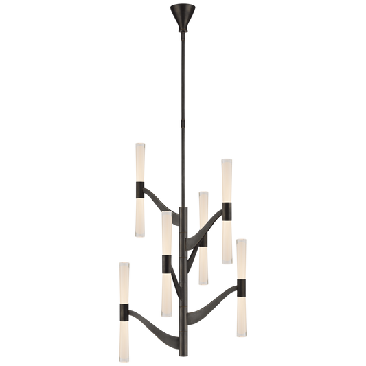 Brenta Medium Tall Chandelier - Bronze Finish