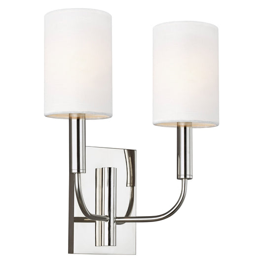 Brianna 2-Light Wall Sconce - Polished Nickel Finish