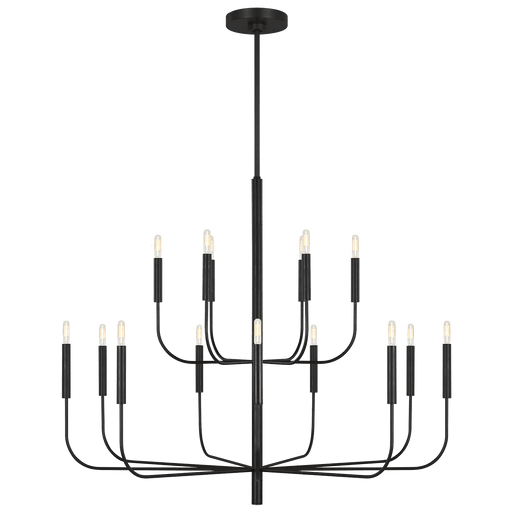 Brianna Large Two-Tier Chandelier - Aged Iron Finish