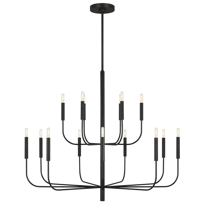 Brianna Large Two-Tier Chandelier - Aged Iron Finish