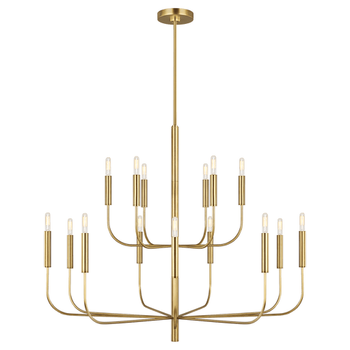 Brianna Large Two-Tier Chandelier - Burnished Brass Finish