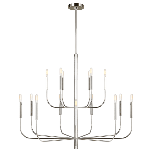 Brianna Large Two-Tier Chandelier - Polished Nickel Finish