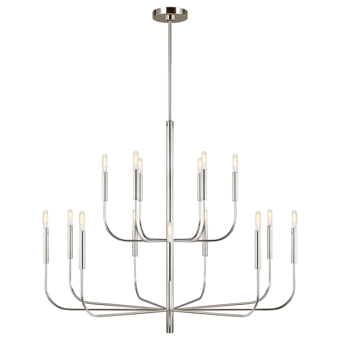 Brianna Large Two-Tier Chandelier - Polished Nickel Finish