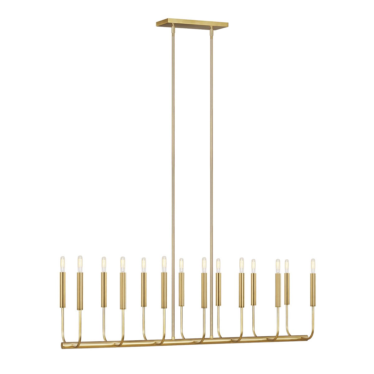 Brianna Linear Chandelier - Burnished Brass Finish