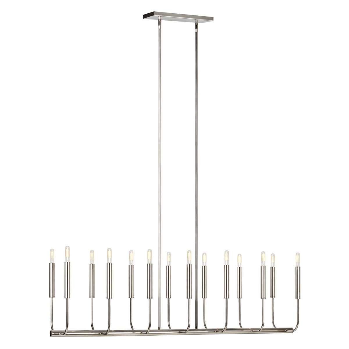 Brianna Linear Chandelier - Polished Nickel Finish