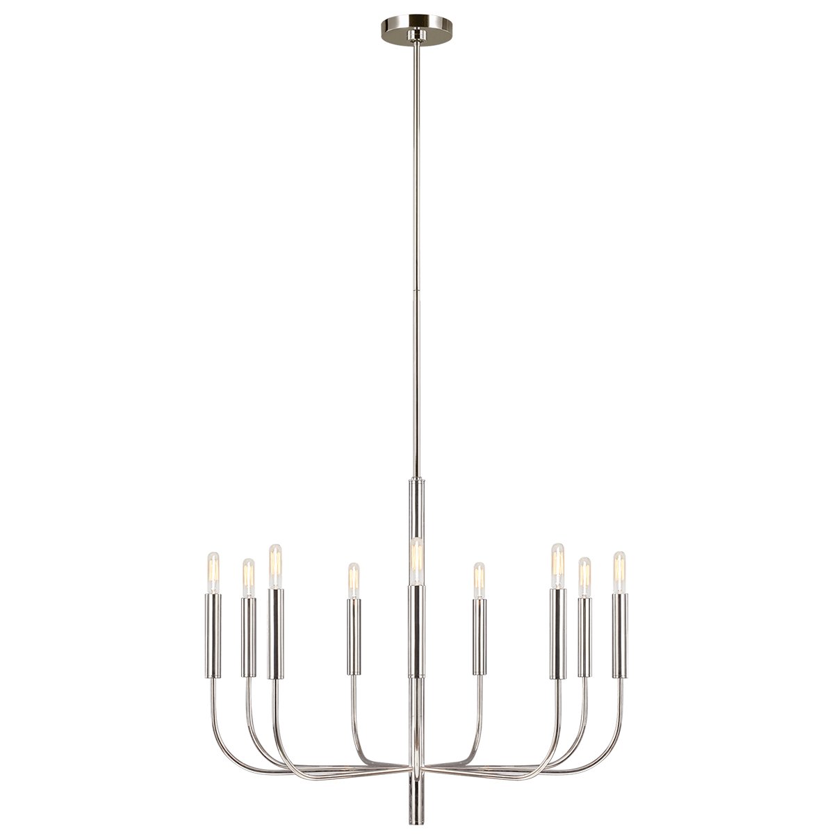 Brianna Medium Chandelier - Polished Nickel Finish