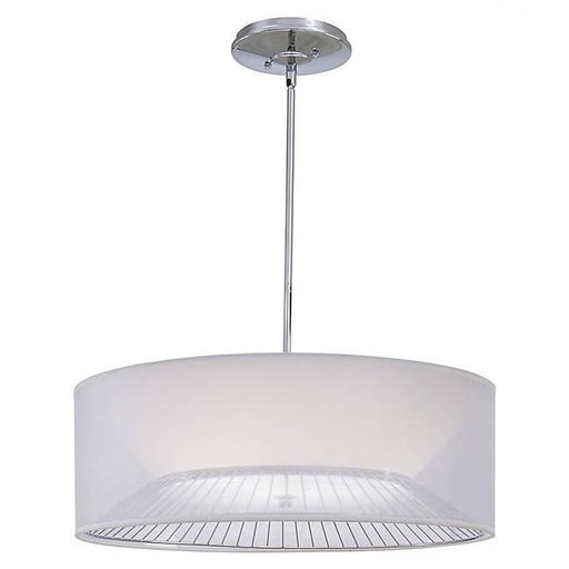 Bridge Drum Shade Pendant Light - Chrome Finish