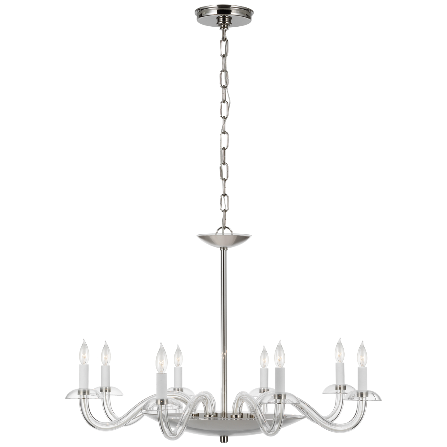 Brigitte Large Chandelier - Clear Glass/Polished Nickel Finish