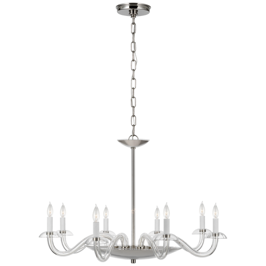 Brigitte Large Chandelier - Clear Glass/Polished Nickel Finish