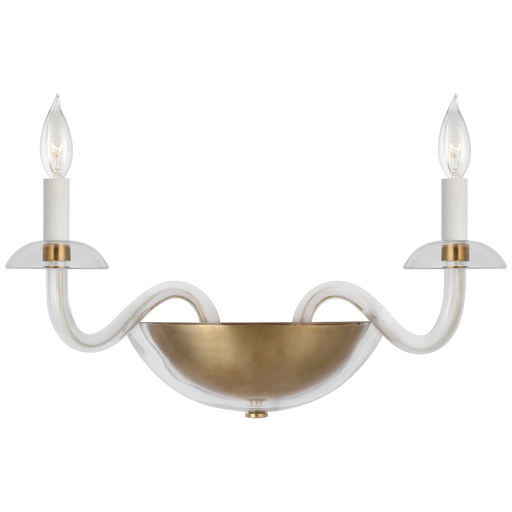 Brigitte Small Double Sconce - Hand-Rubbed Antique Brass Finish