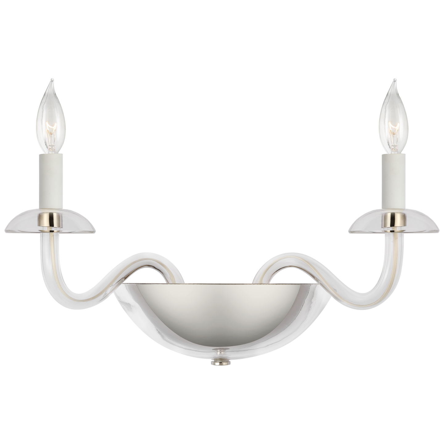 Brigitte Small Double Sconce - Polished Nickel Finish