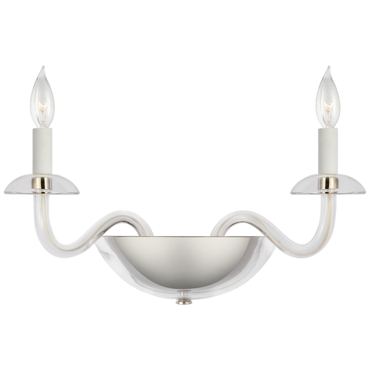 Brigitte Small Double Sconce - Polished Nickel Finish