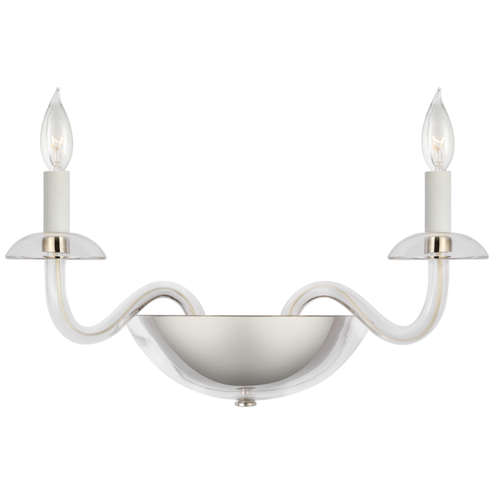 Brigitte Small Double Sconce - Polished Nickel Finish