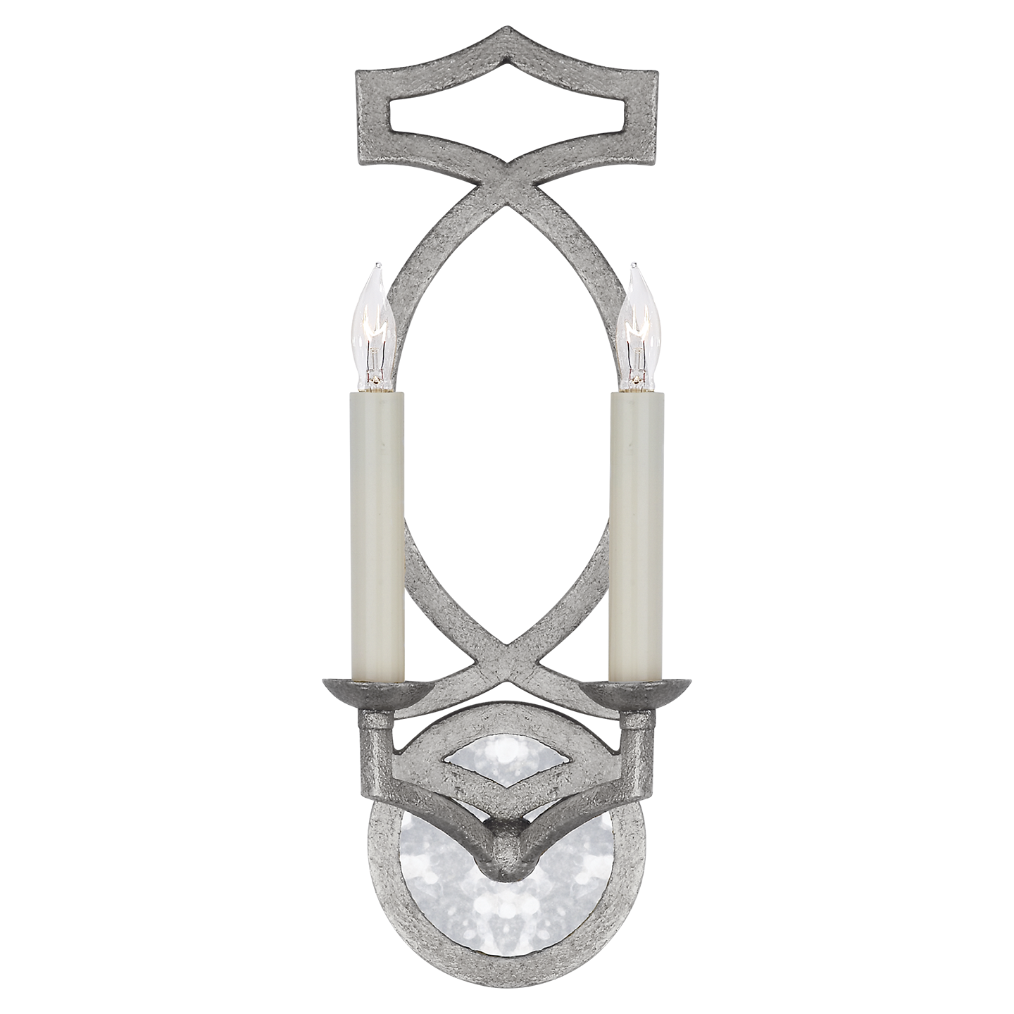 Brittany Double Sconce - Venetian Silver