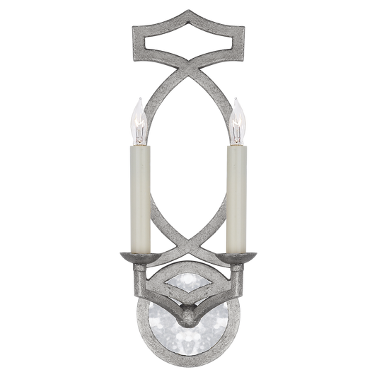 Brittany Double Sconce - Venetian Silver