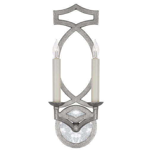 Brittany Double Sconce - Venetian Silver