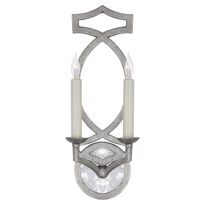Brittany Double Sconce - Venetian Silver