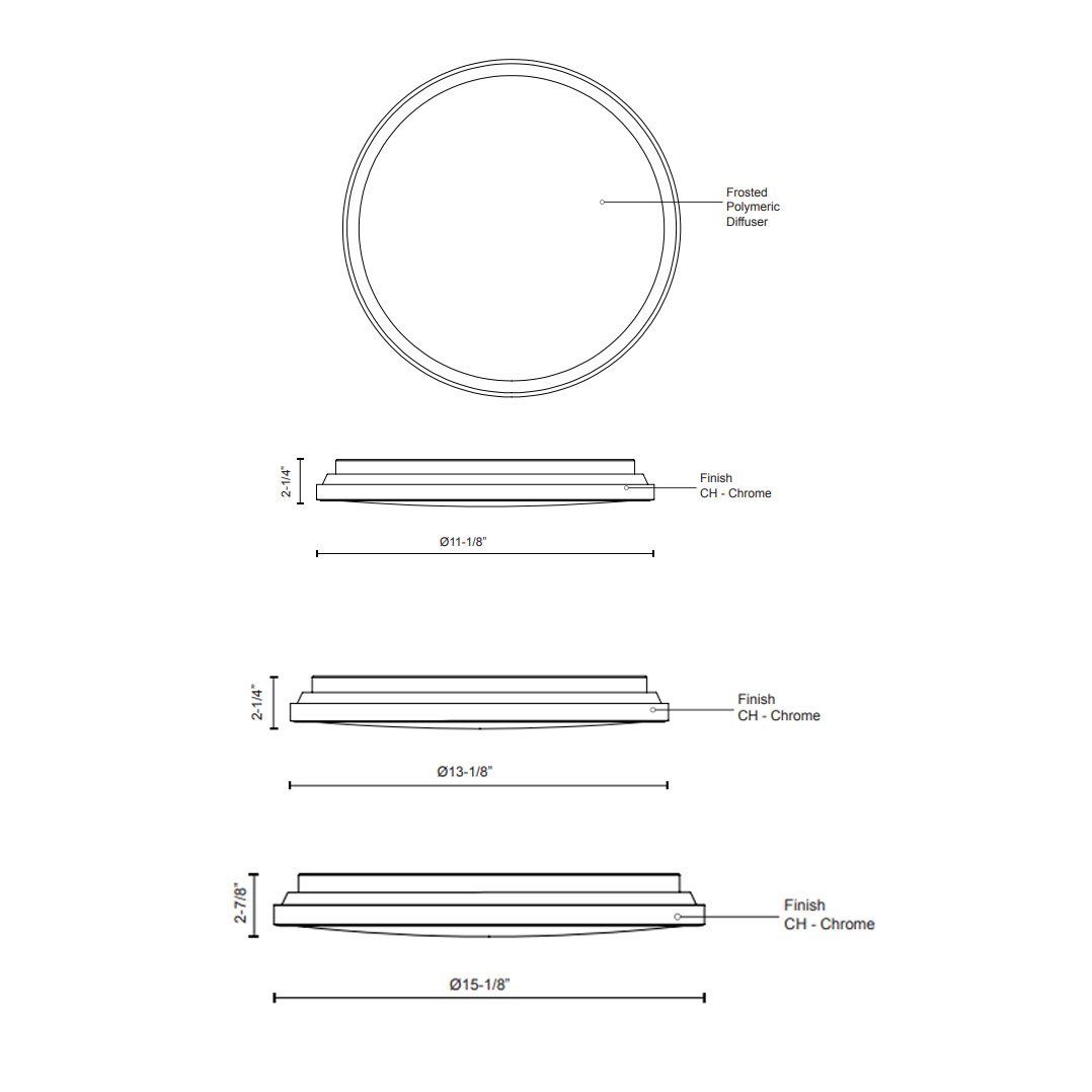 Brook LED Flushmount - Diagram