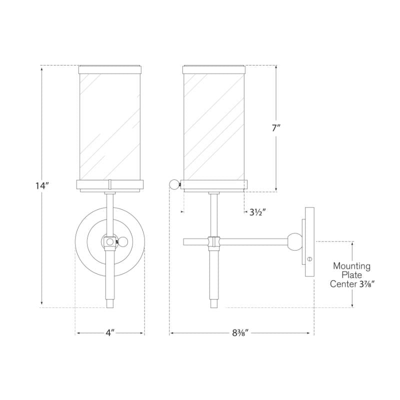 Bryant Bath Sconce - Diagram