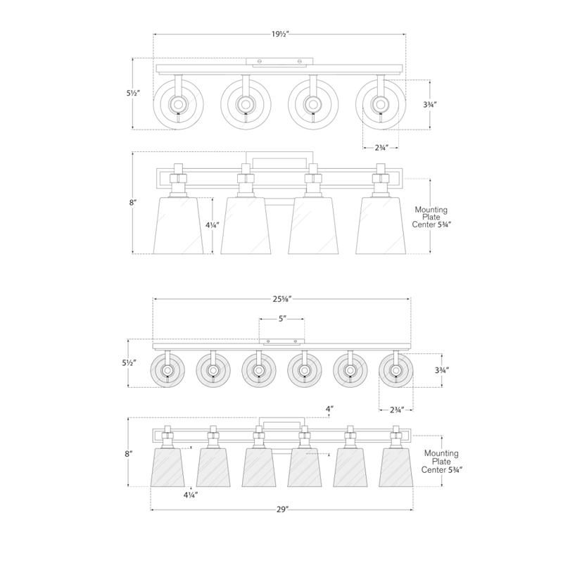 Bryant Bath Vanity Sconce - Diagram