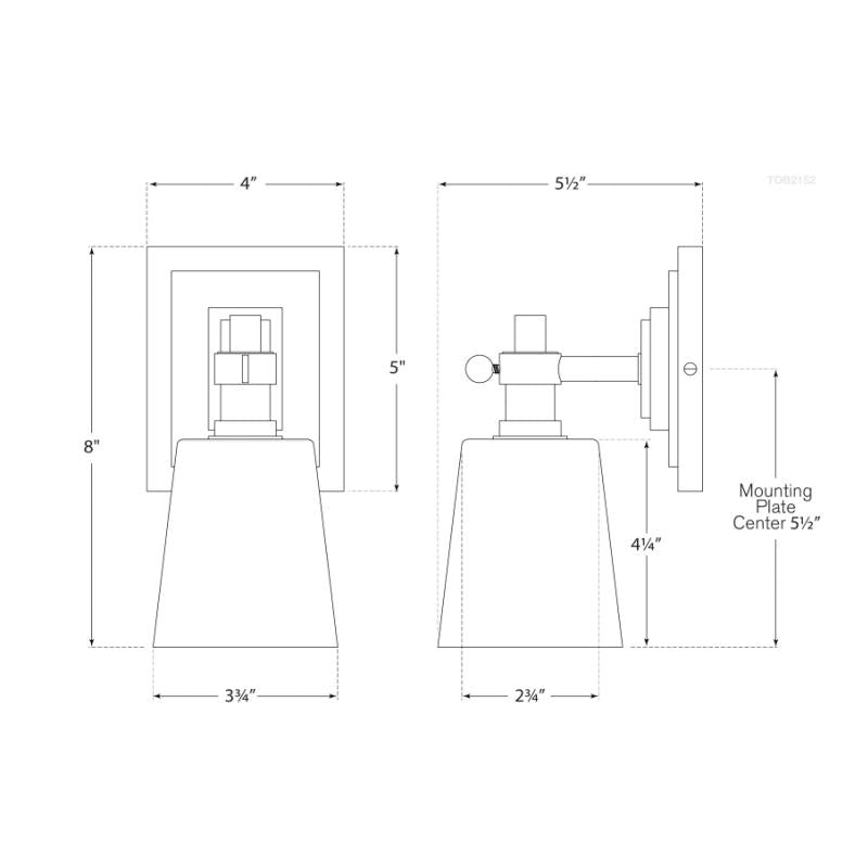 Bryant Single Bath Sconce - Diagram