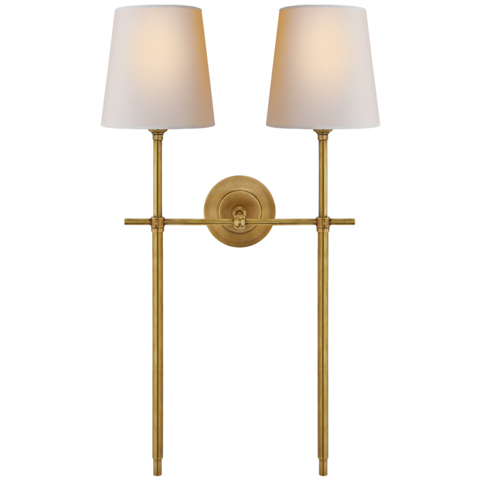 Bryant Large Double Tail Sconce - Hand-Rubbed Antique Brass