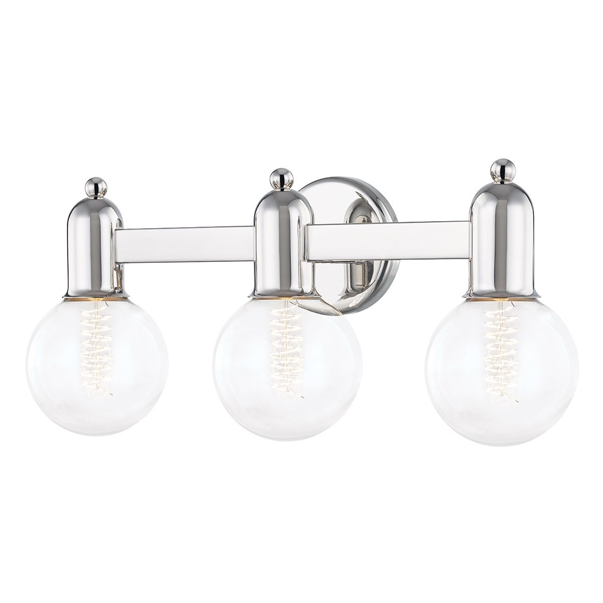 Bryce 3-Light Bath Bar - Polished Nickel Finish