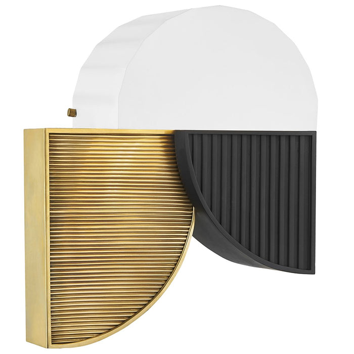 Construct Wall Sconce - Aged Brass/Black Finish