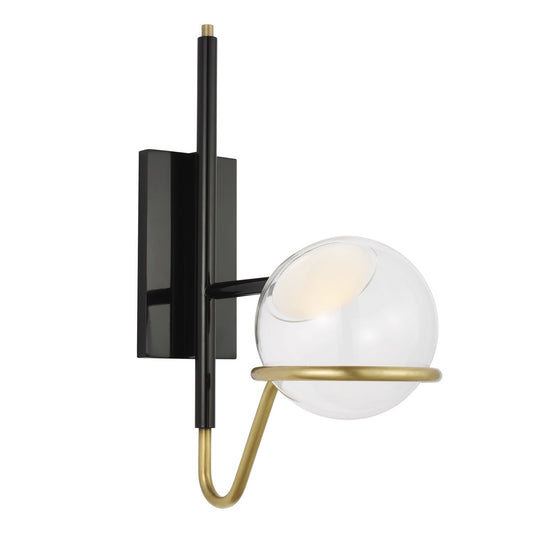 Crosby Medium Wall Sconce - Black/Brass Finish