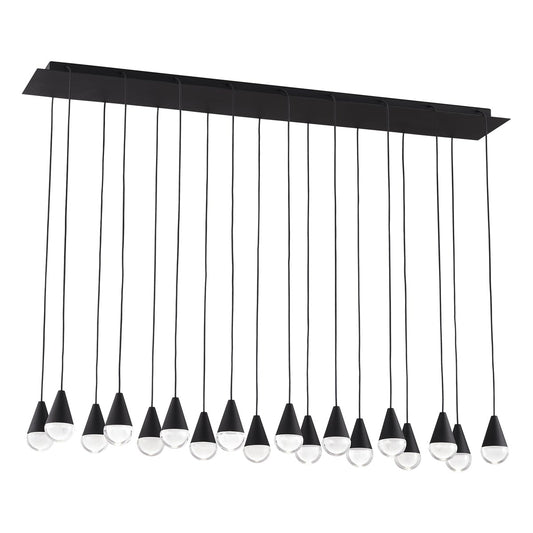 Cupola 18-Light Linear Chandelier - Nightshade Black Finish